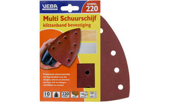VEBA Multi Schuurschijf Met Klittenband 110x147 mm 7 Gaten 10 st P220