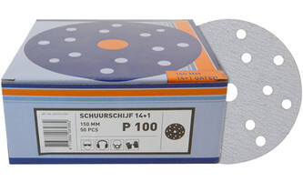 VEBA Schuurschijf Klittenband 150 mm 14+1 Gaten 50 st P100