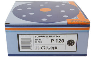 VEBA Schuurschijf Klittenband 150 mm 14+1 Gaten 50 st P120