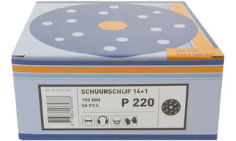 VEBA Schuurschijf Klittenband 150 mm 14+1 Gaten 50 st P220
