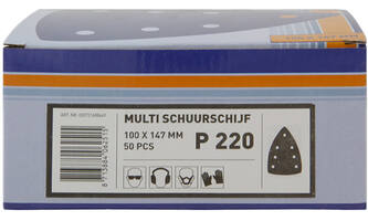 VEBA Multi Schuurschijf Klittenband 100x147 mm 7 Gaten 50 st P220