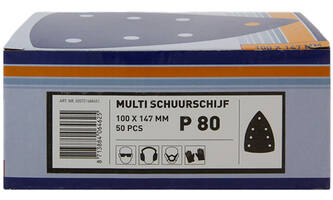 VEBA Multi Schuurschijf Klittenband 100x147 mm 7 Gaten 50 st P80