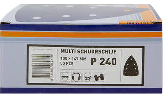 VEBA Multi Schuurschijf Klittenband 100x147 mm 7 Gaten 50 st P240
