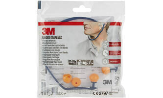 3M Oordoppen met beugel 1310 + 2 paar vervangende dopjes, SNR-waarde 24 - 25 dB, Oranje, 1OB+2Paar