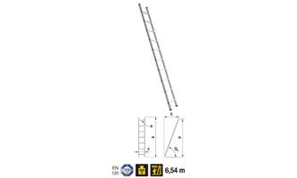 VEBA Aluminium Enkele Rechte Ladder/Ruimladder 1x8 (2,28M)