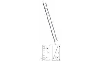 VEBA Aluminium Enkele Rechte Ladder/Ruimladder
