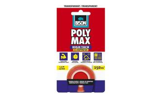 Bison Poly Max High Tack Express Montagetape Transparant 1.5 m