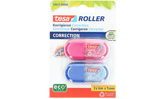 Tesa Mini Correction Roller 2 x Roze + Blauw