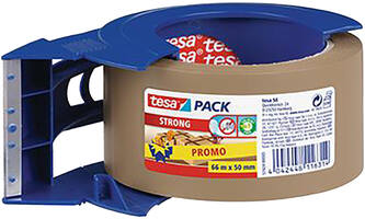 Tesa Tesapack Strong Bruin 1 x 66 m x 50 mm + Bleu Dispenser