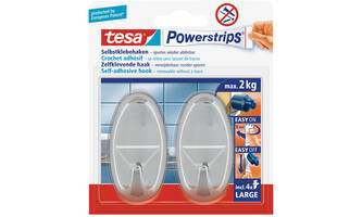 Tesa Powerstrips Large Ovaal Chroom