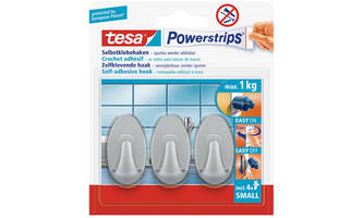 Tesa Powerstrips Small Ovaal Mat Chroom
