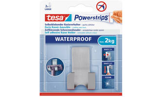 Tesa Powerstrips Waterproof Scheermeshouder RVS