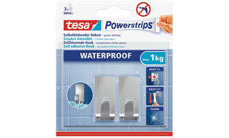 Tesa Powerstrips Waterproof Haken RVS Rechthoekig Small