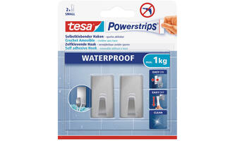 Tesa Powerstrips® Waterproof Haken RVS Rechthoekig Small