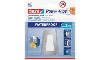 Tesa Powerstrips® Waterproof Haken L Metaal-Kunststof