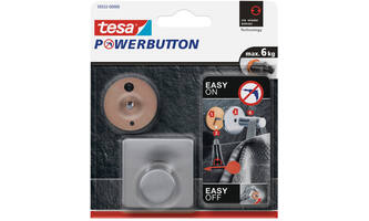 Tesa Powerbutton Classic Haak RVS Vierkant