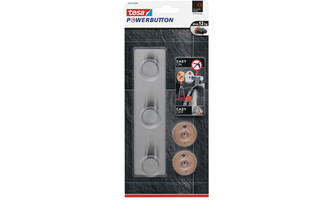 Tesa Powerbutton Classic Hakenrek RVS Trio