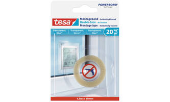 Tesa Powerbond® Montagetape Transparant 19 mm