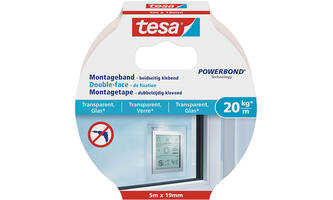 Tesa Powerbond® Montagetape Transparant 5M x 19 mm
