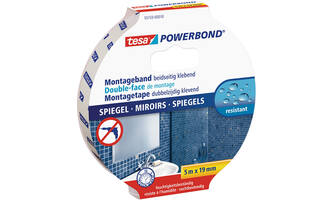 Tesa Powerbond Montagetape Spiegels 5M x 19 mm