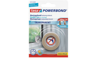 Tesa Powerbond Montagetape Transparant 1,5M x 19 mm