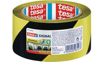 Tesa Signal Pp Waarschuwingstape 66M x 50 mm Geel/ Zwart
