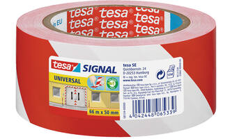 Tesa Signal Pp Waarschuwingstape 66M x 50 mm Rood/ Wit