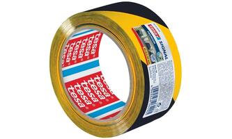 Tesa Waarschuwingstape 66M x 60 mm Pvc Premium Zwart/ Geel