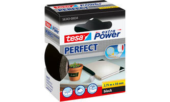 Tesa Extra Power Perfect 2.75 m x 38 mm Zwart Ophangdoosje