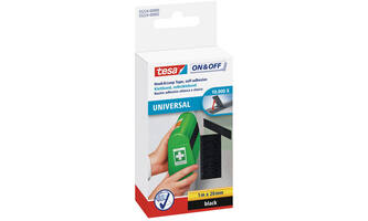 Tesa On&Off Klittenband 1M x 20 mm (Kleven) Zwart