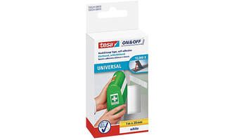 Tesa On&Off Klittenband 1M x 20 mm (Kleven) Wit