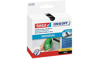 Tesa On&Off Klittenband 2,5M x 20 mm (Kleven) Zwart