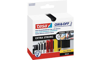 Tesa On&Off Extra Sterk Klittenband 1M x 50 mm Zwart