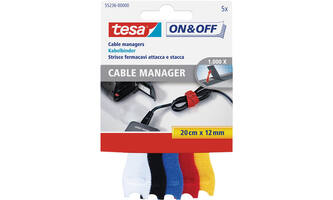 Tesa On&Off Cable Manager Small 200 mm x 12 mm 5 st