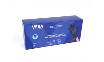 Handschoen Nitril Poeder& Latexvrij Zwart 40 st