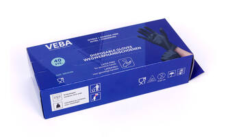VEBA Handschoen Nitril Poeder& Latexvrij Zwart 40 st M
