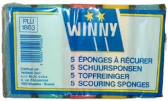 Winny Schuurspons Geel/Groen 5 st
